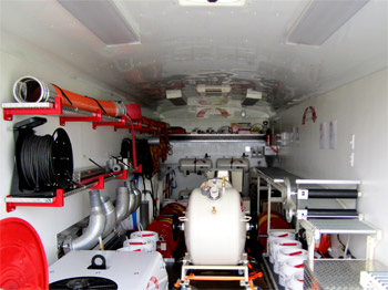 Inside view of Mobile CIPP unit